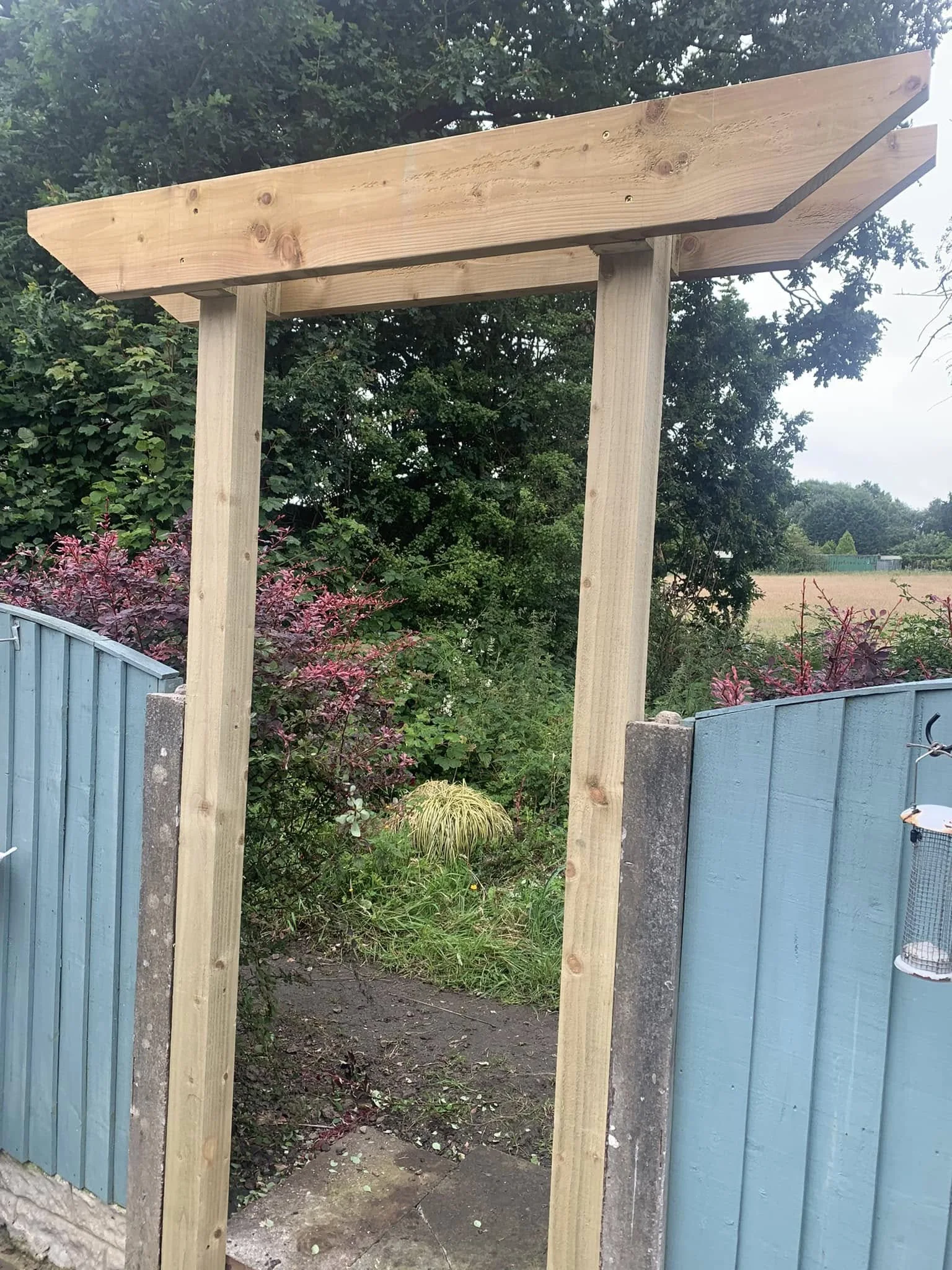Timber garden entrance before its gate was fitted