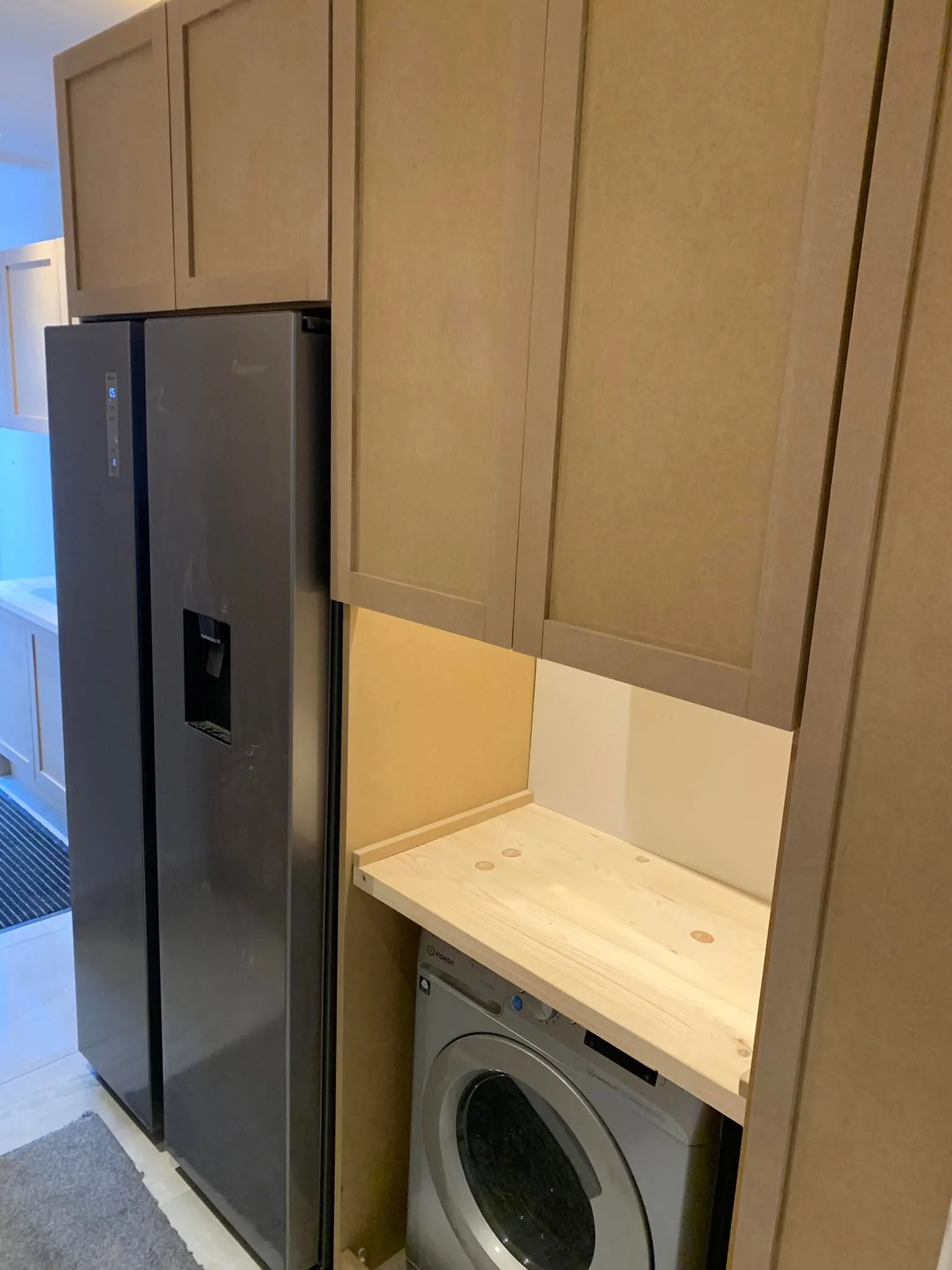 Utility kitchen before its timber work surface was installed
