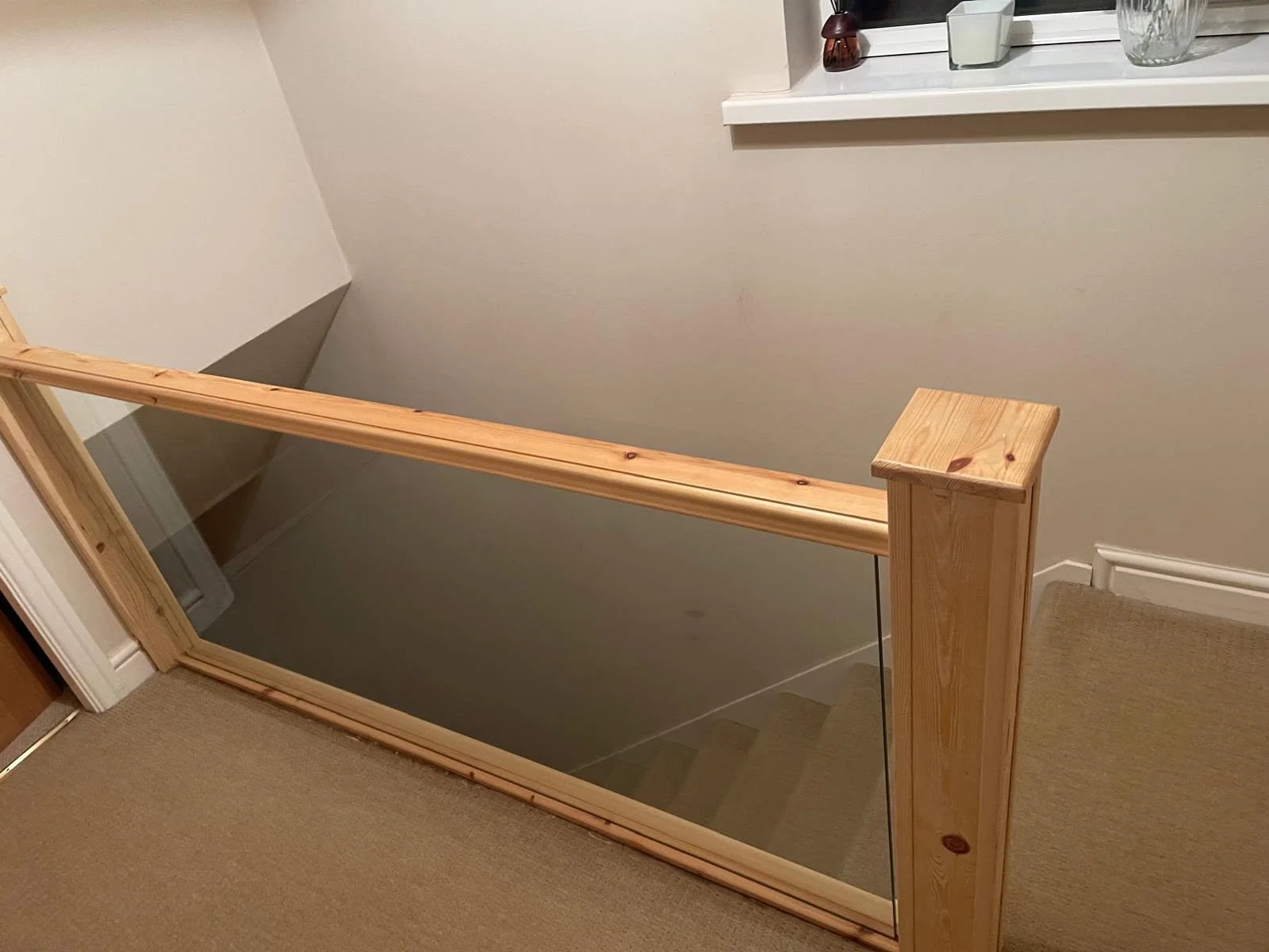 Oak stair balustrade fitted as part of an interior joinery project